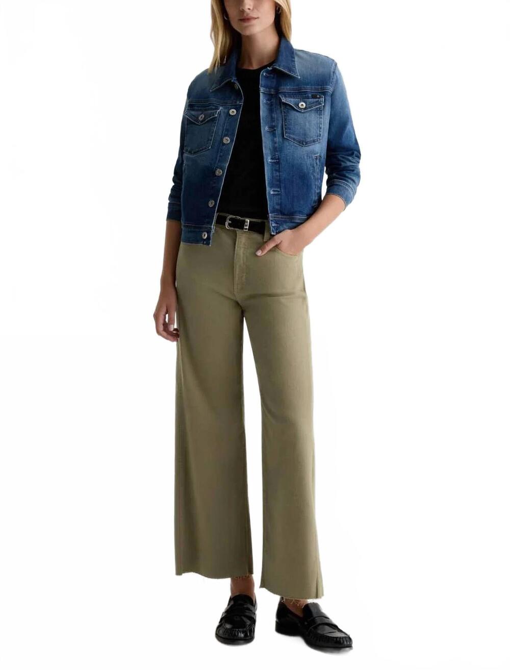NEW AG JEANS saige wide leg crop jeans in dusty sage